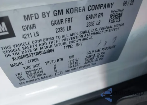 2021 Buick Encore Gx Fwd Preferred from USA, damaged, VIN KL4MMBS21MB063984